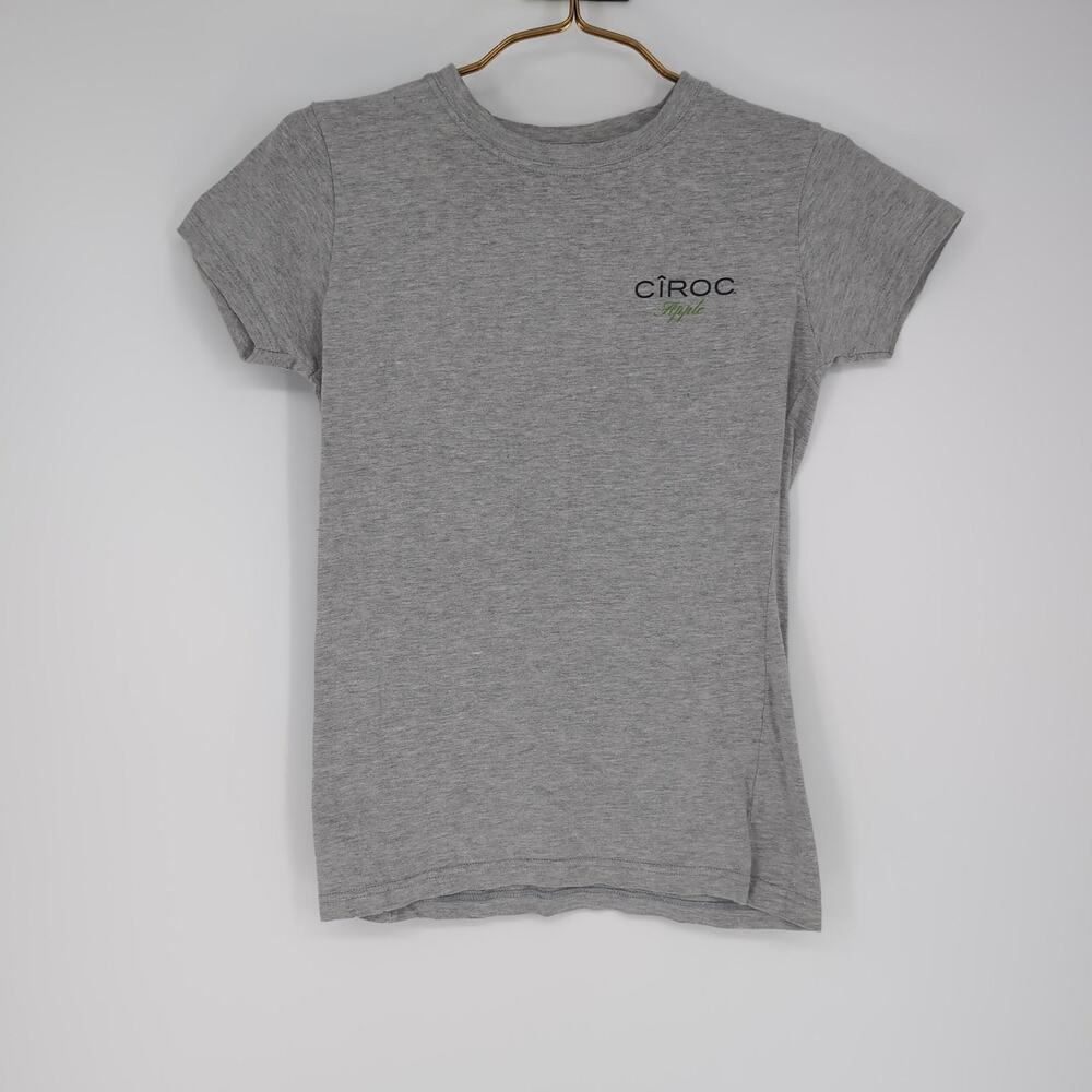Ciroc Apple Women's Distressed Gray / Grey Crewneck T-shirt Tee - Size M - GUC